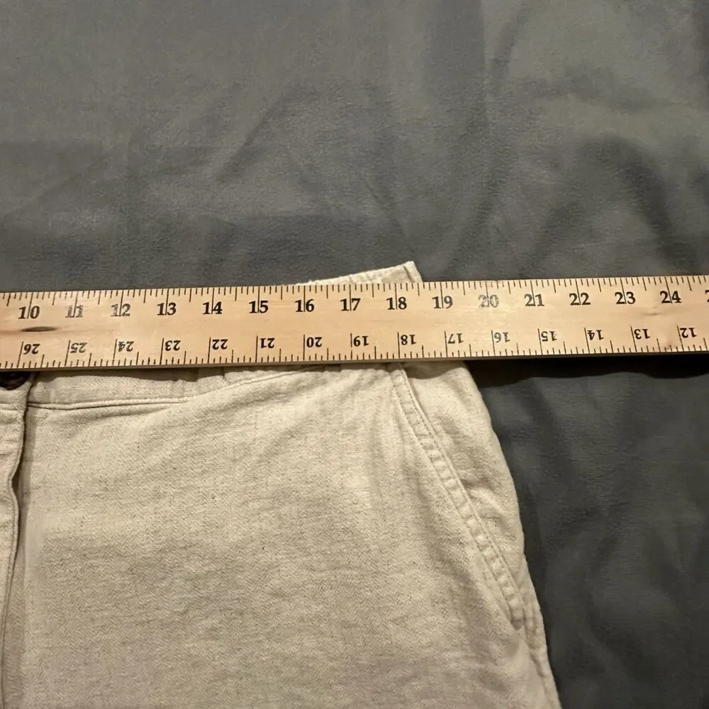 Banana Republic Pants Womens XL Beige Linen Blend Tapered High Rise Ankle Twill